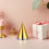 60 pcs metallic paper cone hats with elastic string for birthdays 5