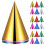 60 pcs metallic paper cone hats with elastic string for birthdays 10