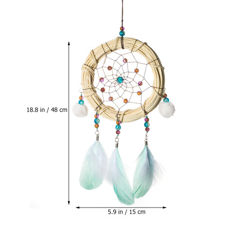 handmade bamboo dream catcher with wall hanging decor 2