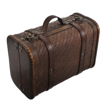 Wooden Storage Chest With Handle Vintage Suitcase Prop