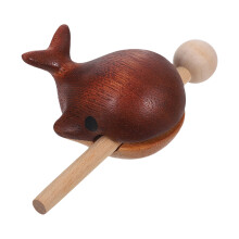 wooden temple block with mallet whale design rhythm instrument
