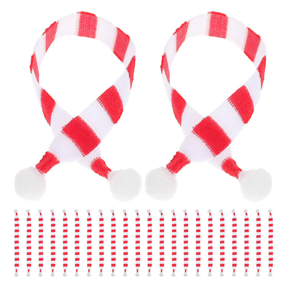 72 Pcs Mini Christmas Scarves For Snowman Bear Crafts, Soft Fabric 3231800024140