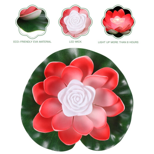 6pcs Floating Lotus Light Pool Lantern with Batteries 1