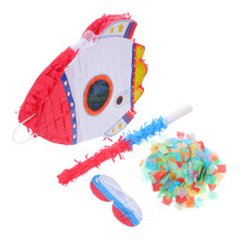 rakieta pinata dzieci na urodziny z pałką i konfetti, tematyka kosmosu