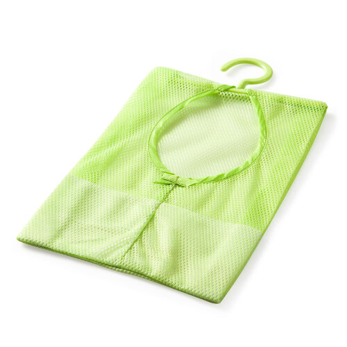 2 pcs hanging mesh storage bag with hanger for kitchen bathroom