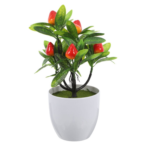 2Pcs Realistic Artificial Potted Fruit Tree For Home Office Decor 1