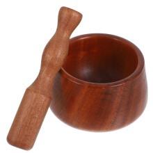 garlic mortar pestle set wooden bowl with wood pestle for spice pepper
