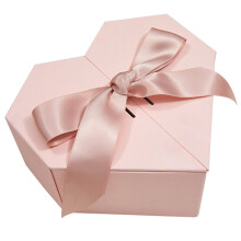 1Pc Wedding Gift Box Pink Heart Shape Tote Paper Storage Box Reusable
