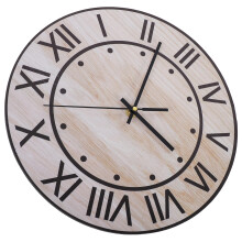 2Pcs Rustic Wood Grain Wall Clocks Silent Vintage Farmhouse Home Decor