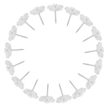 200 alfinetes flores transparentes plástico para cortiça e painéis