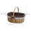 picnic bag wicker storage with linen inner in coffee white dots 2