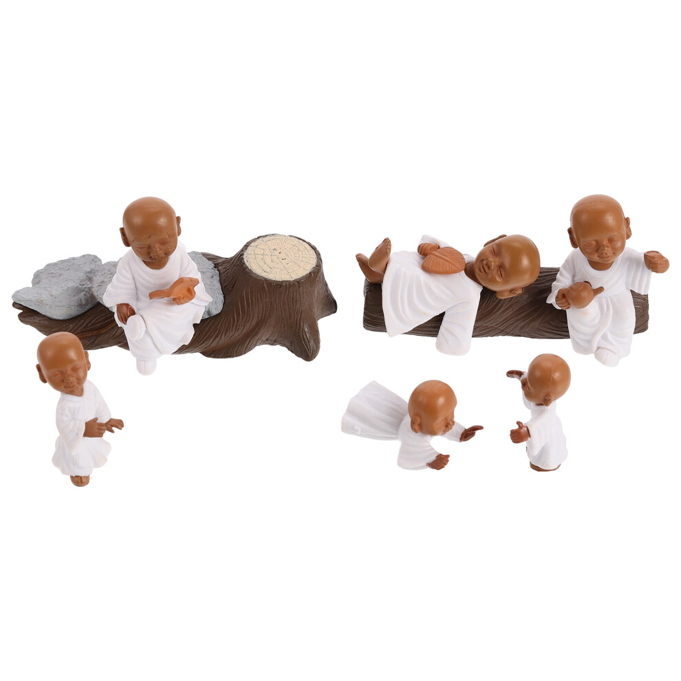 5 sets plastic monk statues small figurines for cabinet table decor-image-OPC-PKKHRS9-NEW