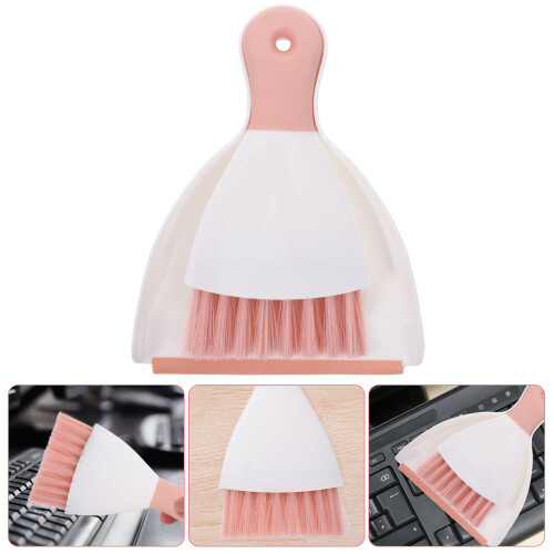 mini plastic broom and dustpan set for desktop pet cage cleaning 2