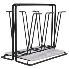 Cup Rack Drain Rack Black Iron 1pcs