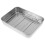 Stainless steel baking tray with rack, practical silver dish set 11