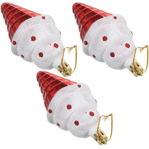 12 Pcs Ice Cream Shaped Christmas Tree Ornaments Hanging Decor