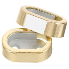 10Pcs Solid Zinc Alloy Closet Pole Holders Golden Rod Brackets