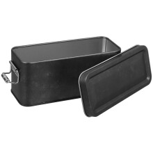 rectangular metal storage tin with lid for cookies, candy, snacks