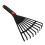 leaf rake plastic gardening tool with handle for small gardens black 1