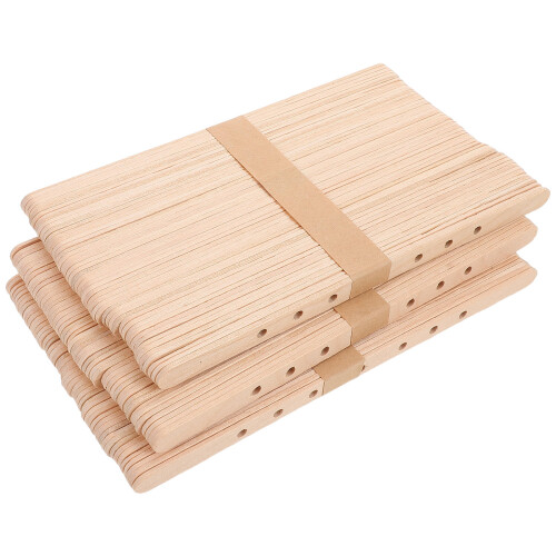 150Pcs Khaki Wooden Candle Wick Alignment Tool for Craft Projects