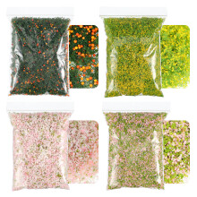 4 confezioni materiali fai da te, fogliame, modellini, diorama