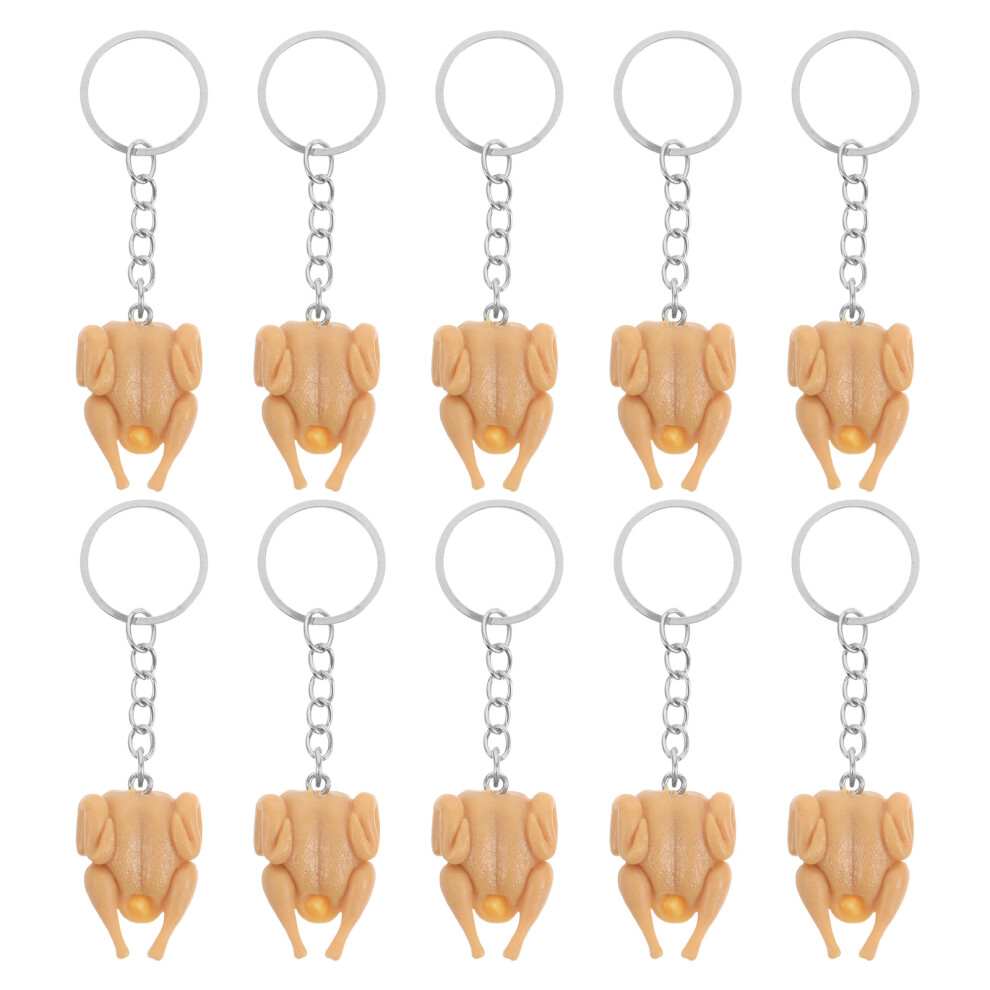 10 Pezzi Mini Portachiavi Finto Arrosto Decorazione