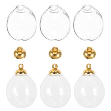 6pcs Mini Clear Glass Globe Bottles with Lids for Jewelry Making Decor