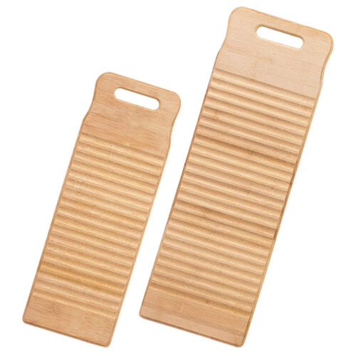 Beige Bamboo Washboard For Hand Washing 2set