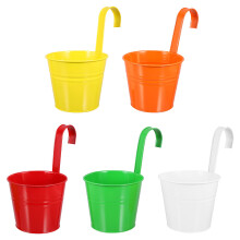 5pcs iron metal bucket planter for garden patio outdoor hanging use