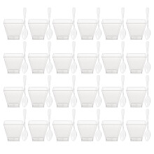 1 Set Clear Mini Dessert Cups with Spoons for Yogurt Pudding