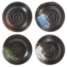 4pcs japanese style ceramic dipping plates for sauce vinegar seasoning