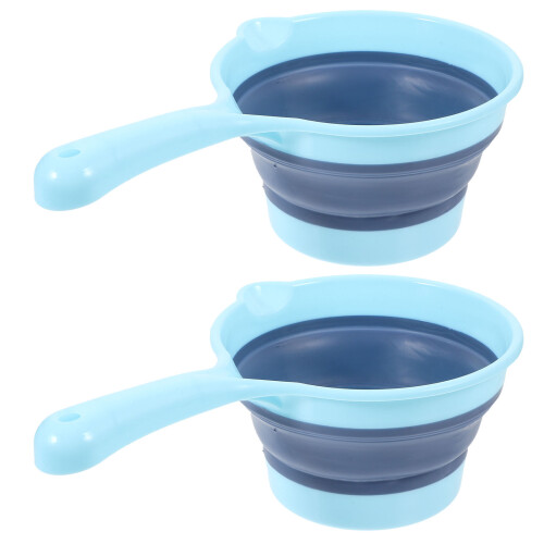 2 pcs folding handle kitchen bailer portable water scoop hangable 1