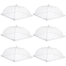 6pcs 16in folding food covers protective gauze tents white