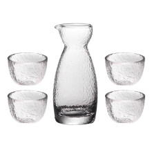 1 set japanese style sake cups pot kit wine glass transparent