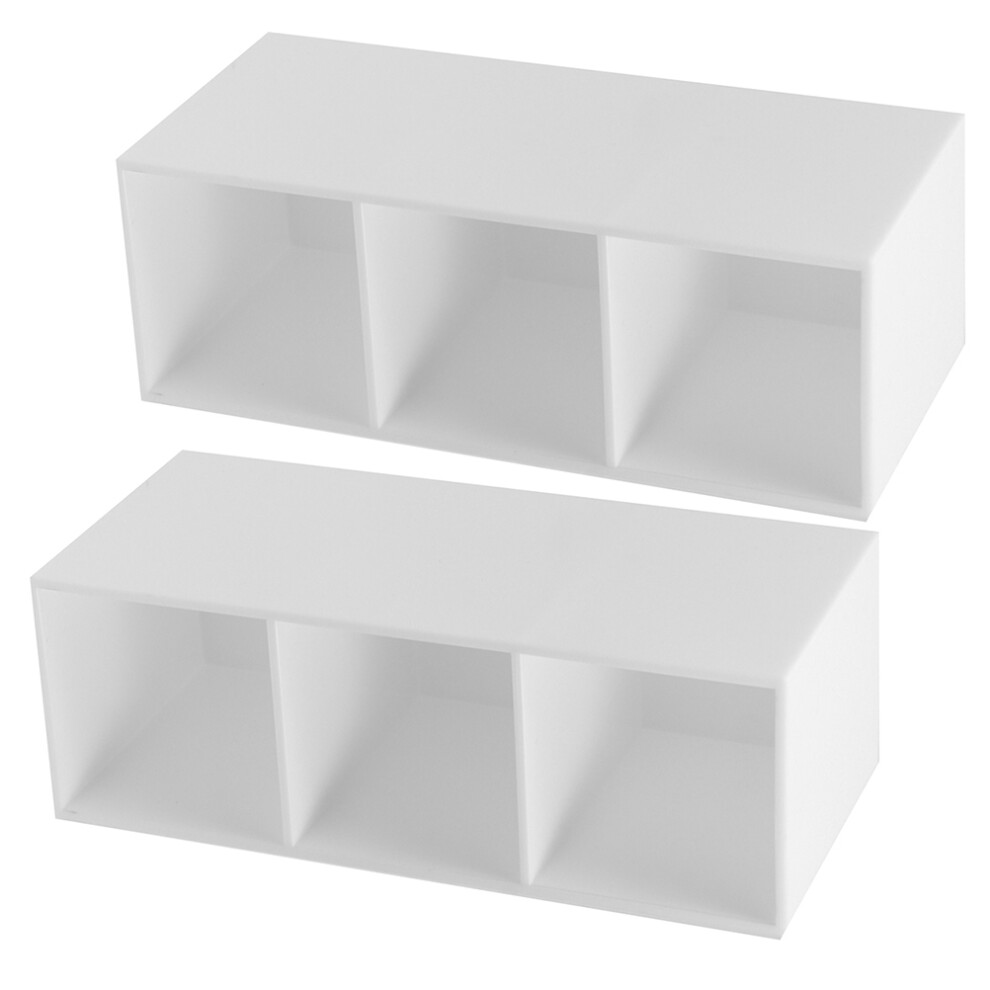 2pcs Acrylic Makeup Brush Holder 3-Slot Storage Box-image-OPC-PKKJ8YB-NEW