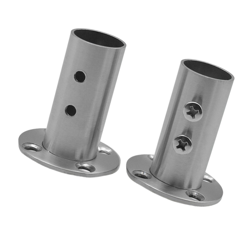 Closet Pole Socket Stainless Steel 2pcs 1.97x1.57in-image-OPC-PKKJ8ZK-NEW