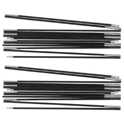 2Pcs Portable Black Tent Poles Kit Quick Setup Fiberglass Replacement