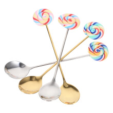 4 pcs stainless steel stirring spoons for coffee tea mixing