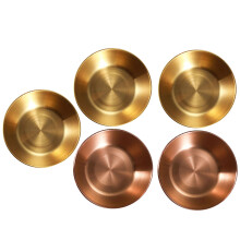 5pcs stainless steel round sauce dishes for soy sauce and relish