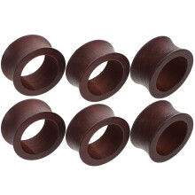 6 pcs natural wooden napkin rings for holiday dining