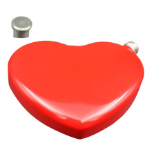 1Pc Mini Red Stainless Steel Heart-Shaped Portable Liquor Flask