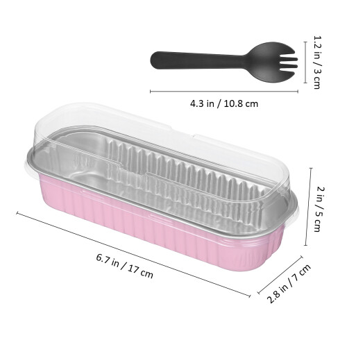 20 Sets Foil Loaf Pan Rectangular Aluminum Baking Container 200ml 1