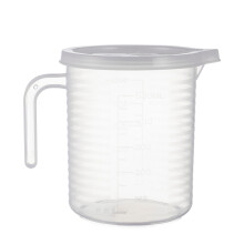 pp plastic 500ml measuring cup with scale and cover for milk tea