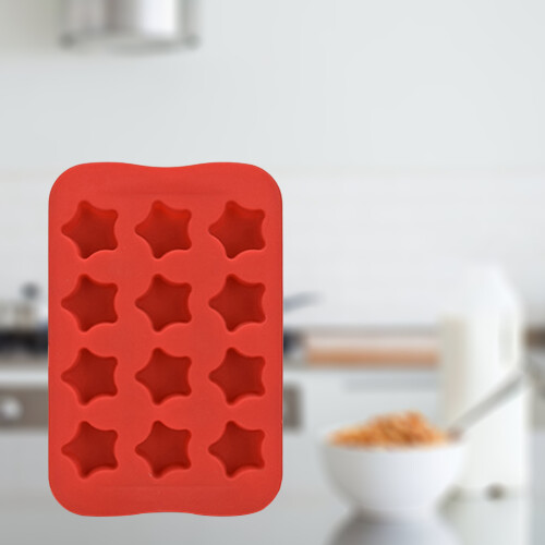 12-cavity cube tray mold for chocolate kitchen use red 2