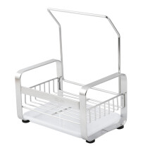 dual stainless steel countertop drain rack kitchen organizer s silver
