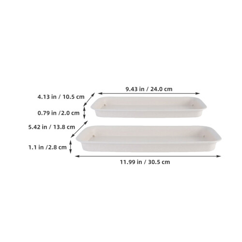 6pcs Rectangular Plastic Plant Drip Trays for Indoor Pots 2