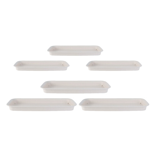 6pcs Rectangular Plastic Plant Drip Trays for Indoor Pots