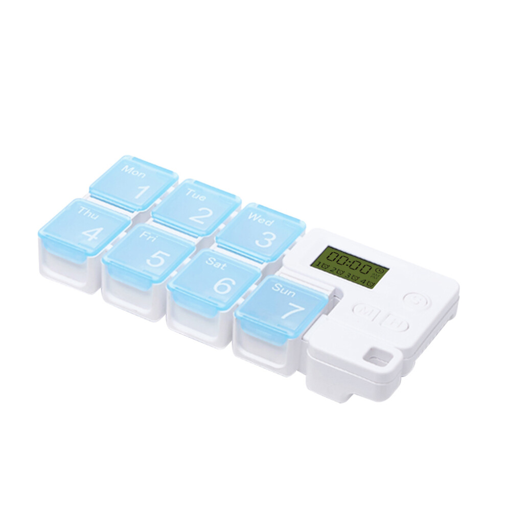 Villcase 1Pc 7-Compartment Pill Box Smart Medicine Case