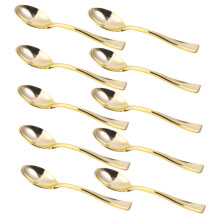 48pcs golden plastic spoons for ice cream dessert