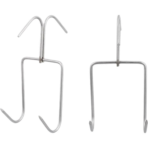 2 pcs stainless steel poultry hooks, double design for meat use